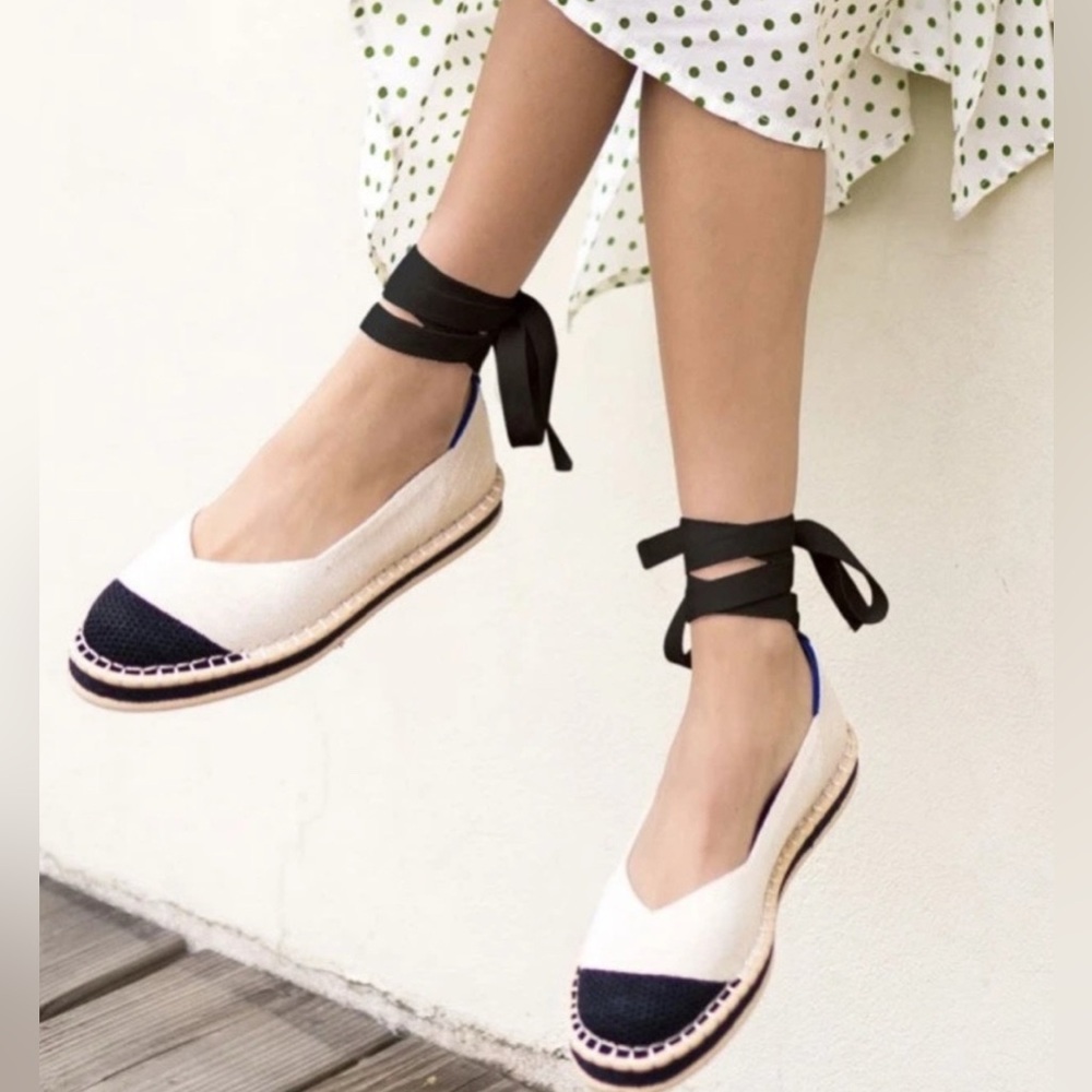 Rothy’s Boardwalk Espadrille Lace Up Flats size 8